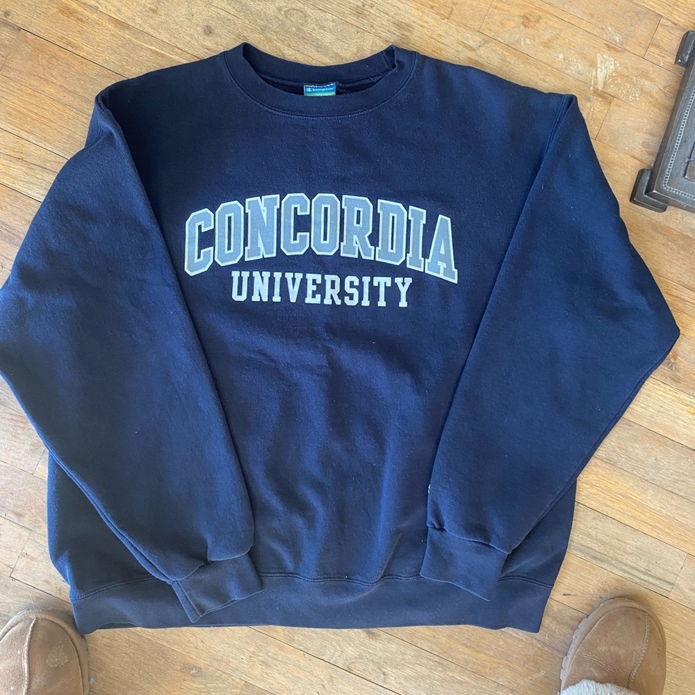 Champion Concordia University Crewneck Sweatshirt XL Navy College Pullover